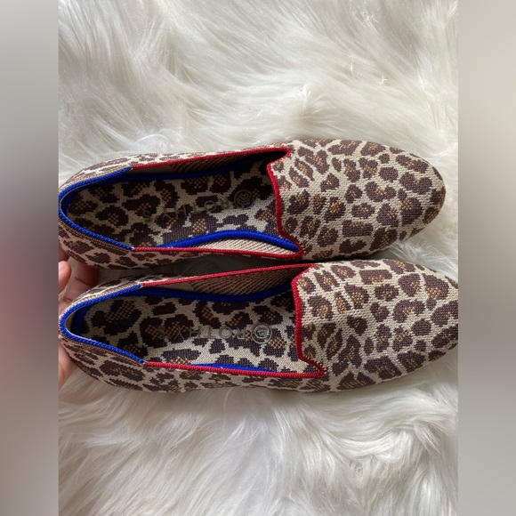 Rothy's Womens Mocha Spot Loafers Animal Leopard Print Slip Ons Size 8 - Picture 5 of 7